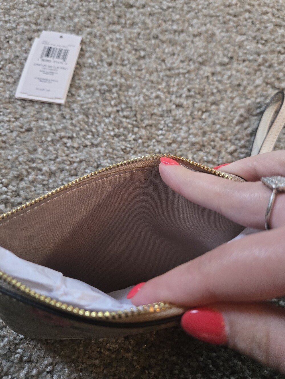Coach Beige Signature Wristlet with Floral Print - Picture 5 of 6